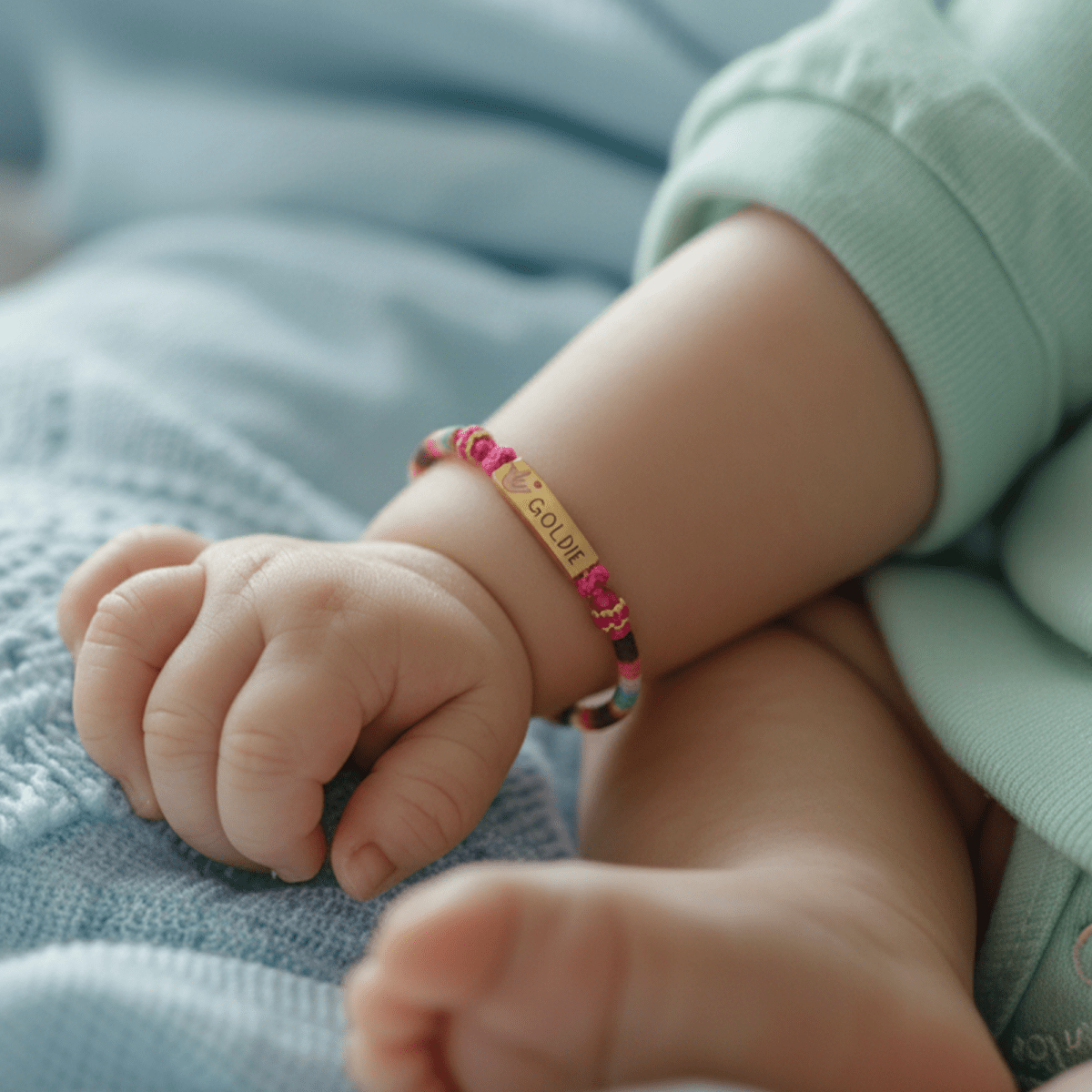 Personalized Rainbow Cord Baby Name Bracelet with Cute Icon - Glaxias