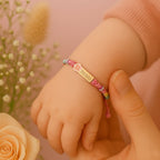Personalized Rainbow Cord Baby Name Bracelet with Cute Icon - Glaxias