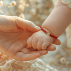 Personalized Red Cord Baby Initial & Birthstone Bracelet - Glaxias