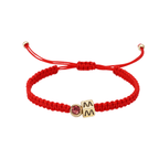 Personalized Red Cord Baby Initial & Birthstone Bracelet - Glaxias