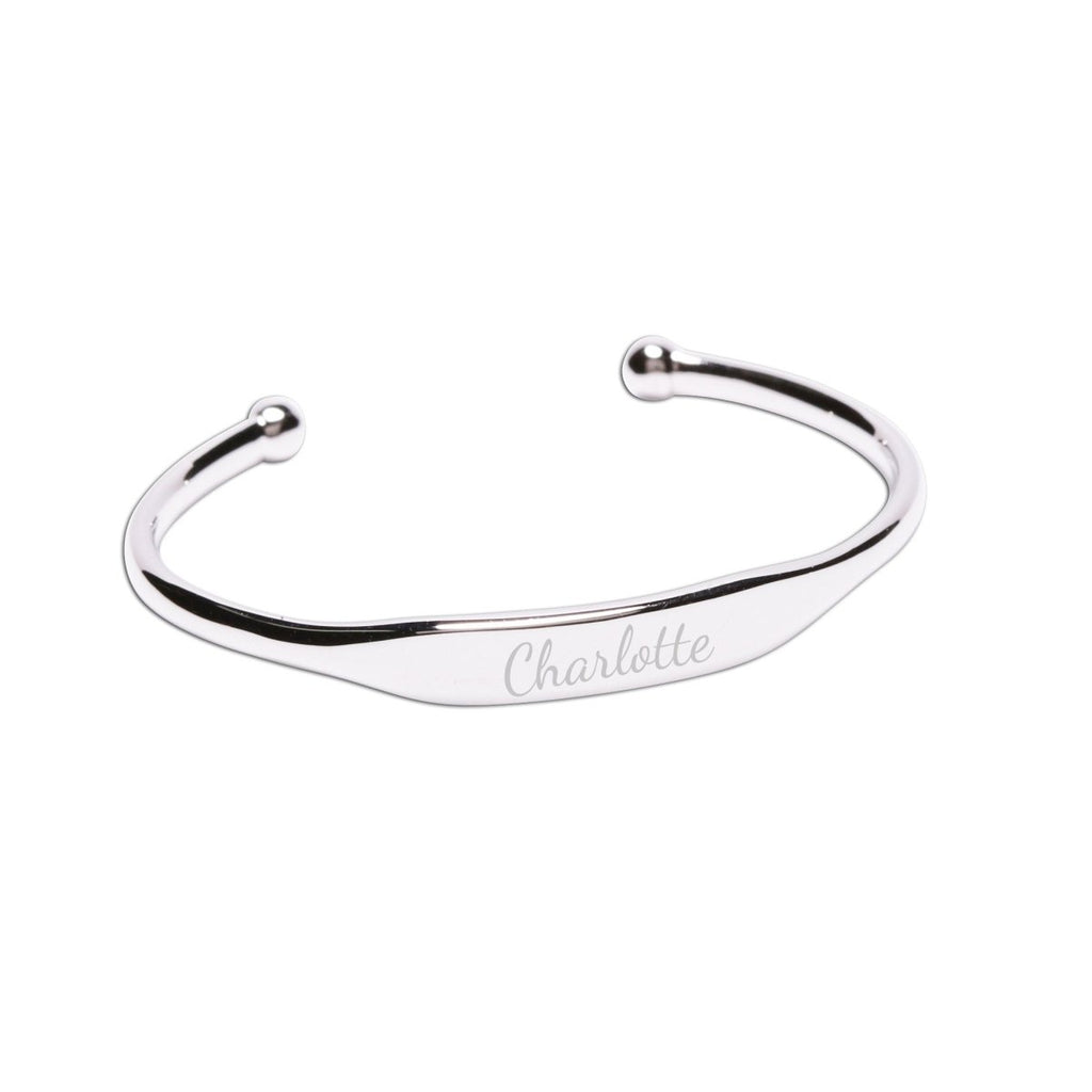 Personalized Sterling Silver Children's Bangle Bracelet - Glaxias