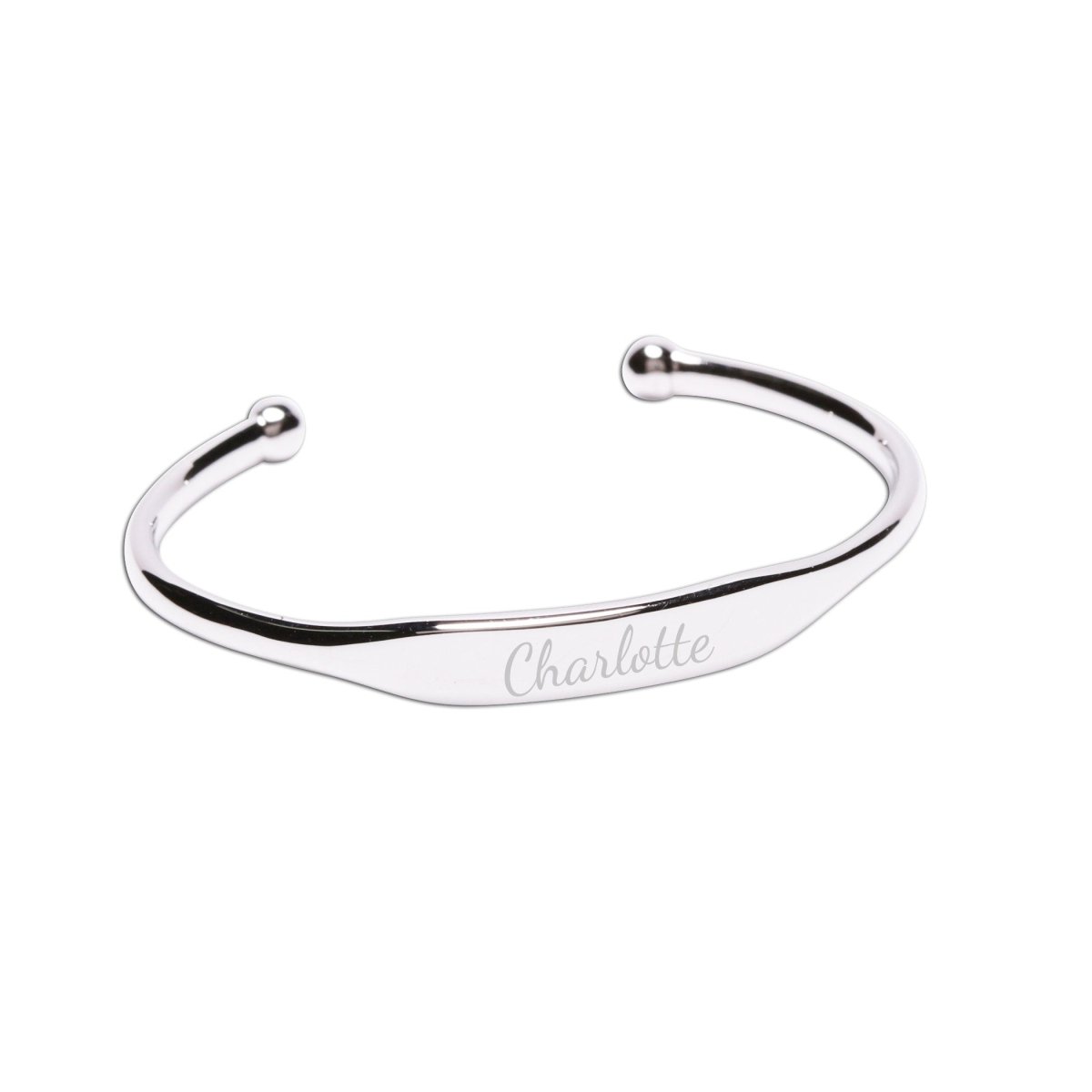 Personalized Sterling Silver Children's Bangle Bracelet - Glaxias