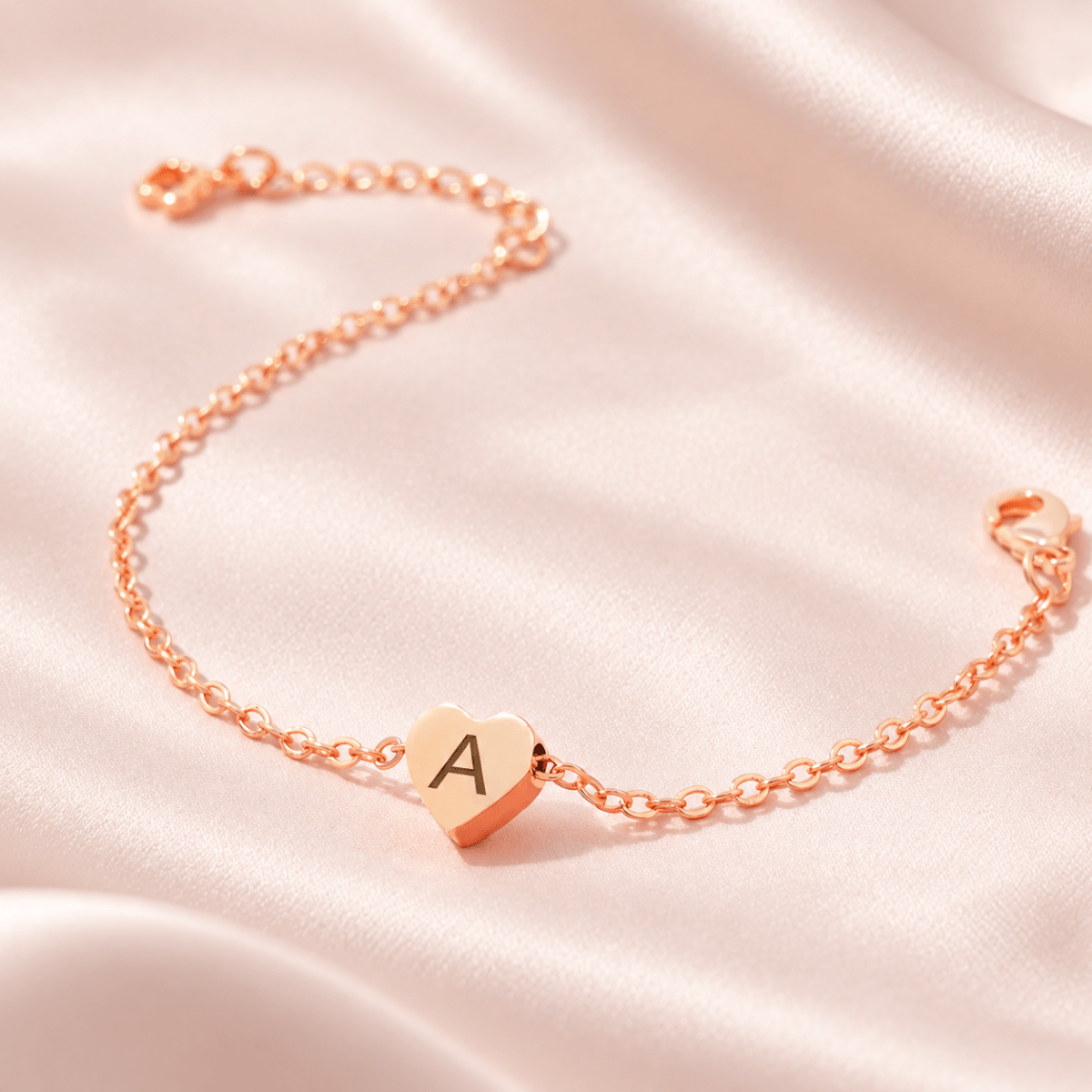 Personalized Tiny Heart Baby Initial Bracelet - Glaxias