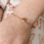 Personalized Tiny Heart Baby Initial Bracelet - Glaxias