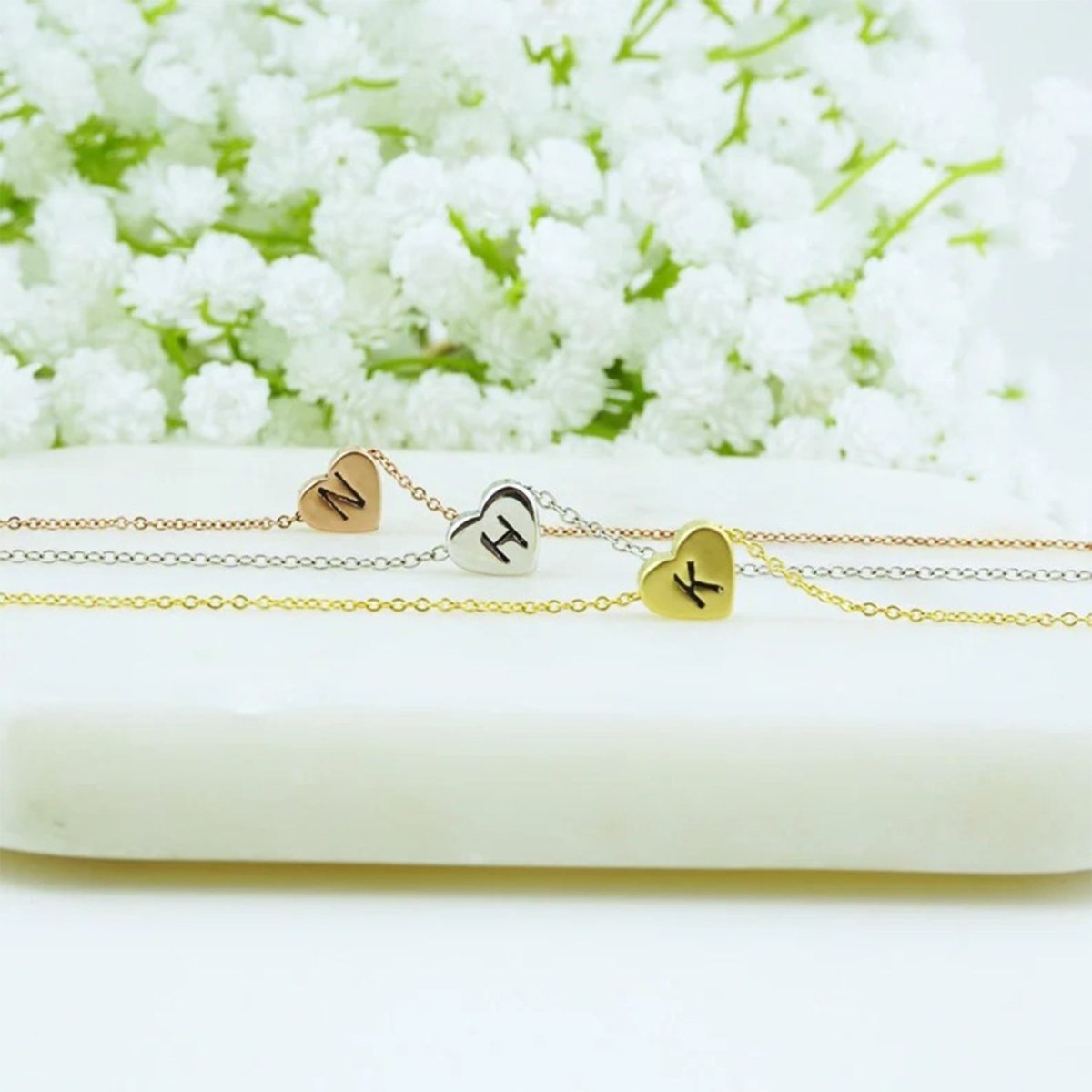 Personalized Tiny Heart Baby Initial Bracelet - Glaxias