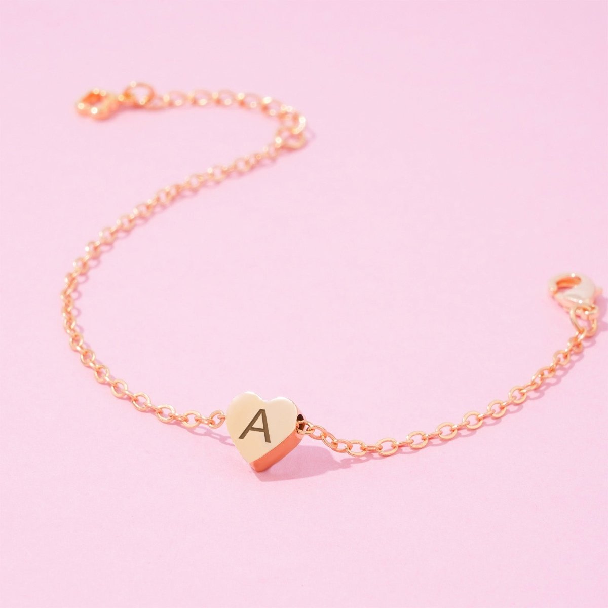 Personalized Tiny Heart Baby Initial Bracelet - Glaxias