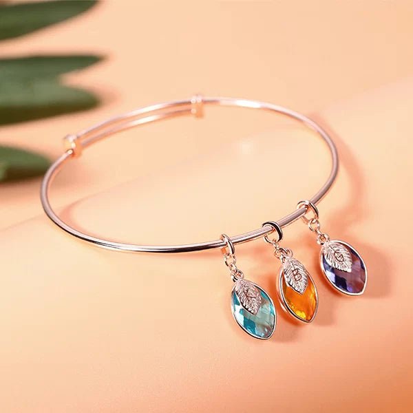 Pesonalized Family Birthstone and Initial Bangle - Glaxias