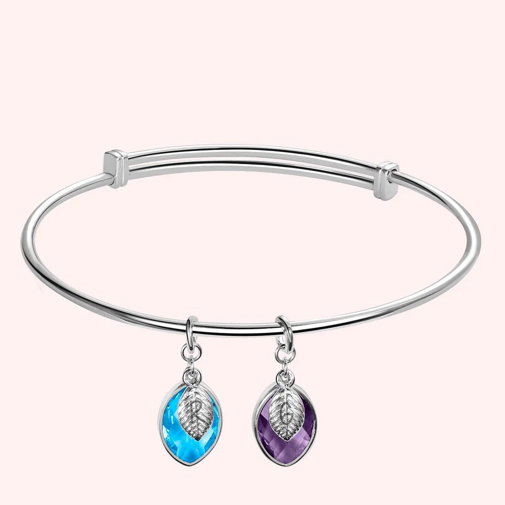 Pesonalized Family Birthstone and Initial Bangle - Glaxias
