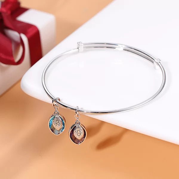 Pesonalized Family Birthstone and Initial Bangle - Glaxias