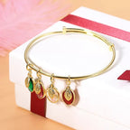 Pesonalized Family Birthstone and Initial Bangle - Glaxias