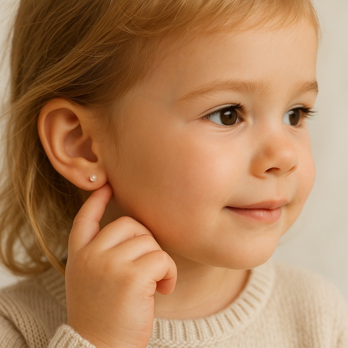 Petite Radiance Pearl Girls Stud Earrings - Glaxias