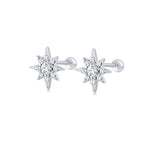 Radiant Starburst CZ Grils Stud Earrings - Glaxias