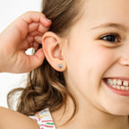 Rainbow Gem Puppy Paw Girls Earrings - Glaxias
