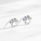Rainbow Gem Puppy Paw Girls Earrings - Glaxias