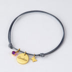 Rope Braided Round Name Birthstone Bracelet - Glaxias
