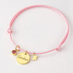 Rope Braided Round Name Birthstone Bracelet - Glaxias