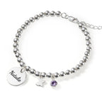 Round Small Pendant Birthstone Name Bracelet - Glaxias