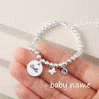 Round Small Pendant Birthstone Name Bracelet - Glaxias