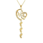 S925 Persenalized Mother's Day Necklace with Feet - Glaxias