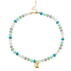 Soft Green Girls Personalized Puffy Letter Pendant Necklace - Glaxias