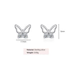 Sterling Silver Butterfly CZ Kids Stud Earrings - Glaxias