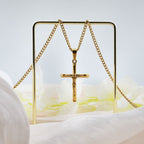 Sterling Silver Cross Kids Necklace - Glaxias