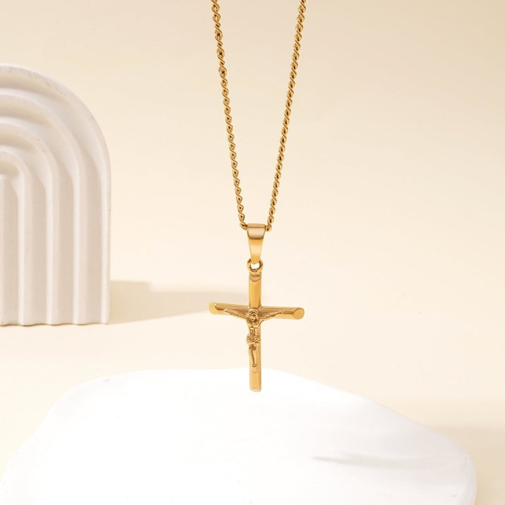 Sterling Silver Cross Kids Necklace - Glaxias