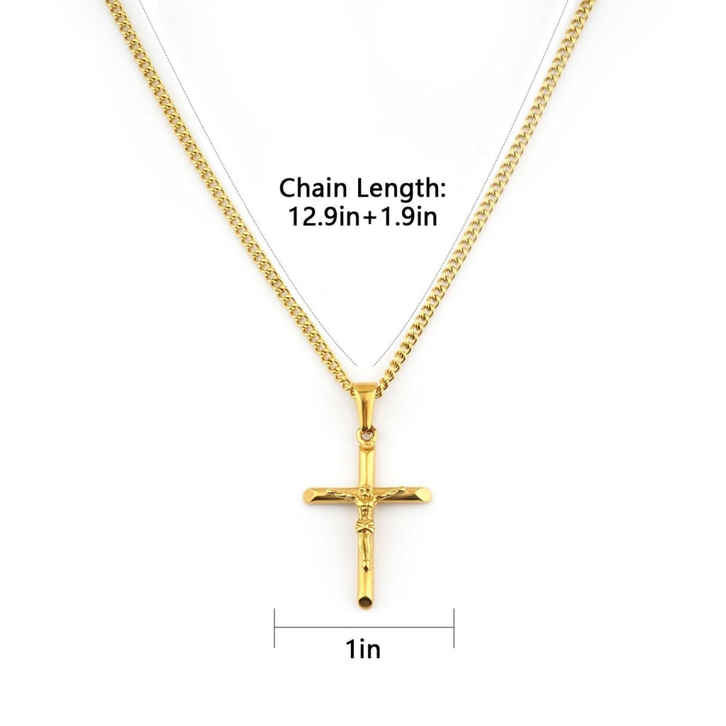 Sterling Silver Cross Kids Necklace - Glaxias