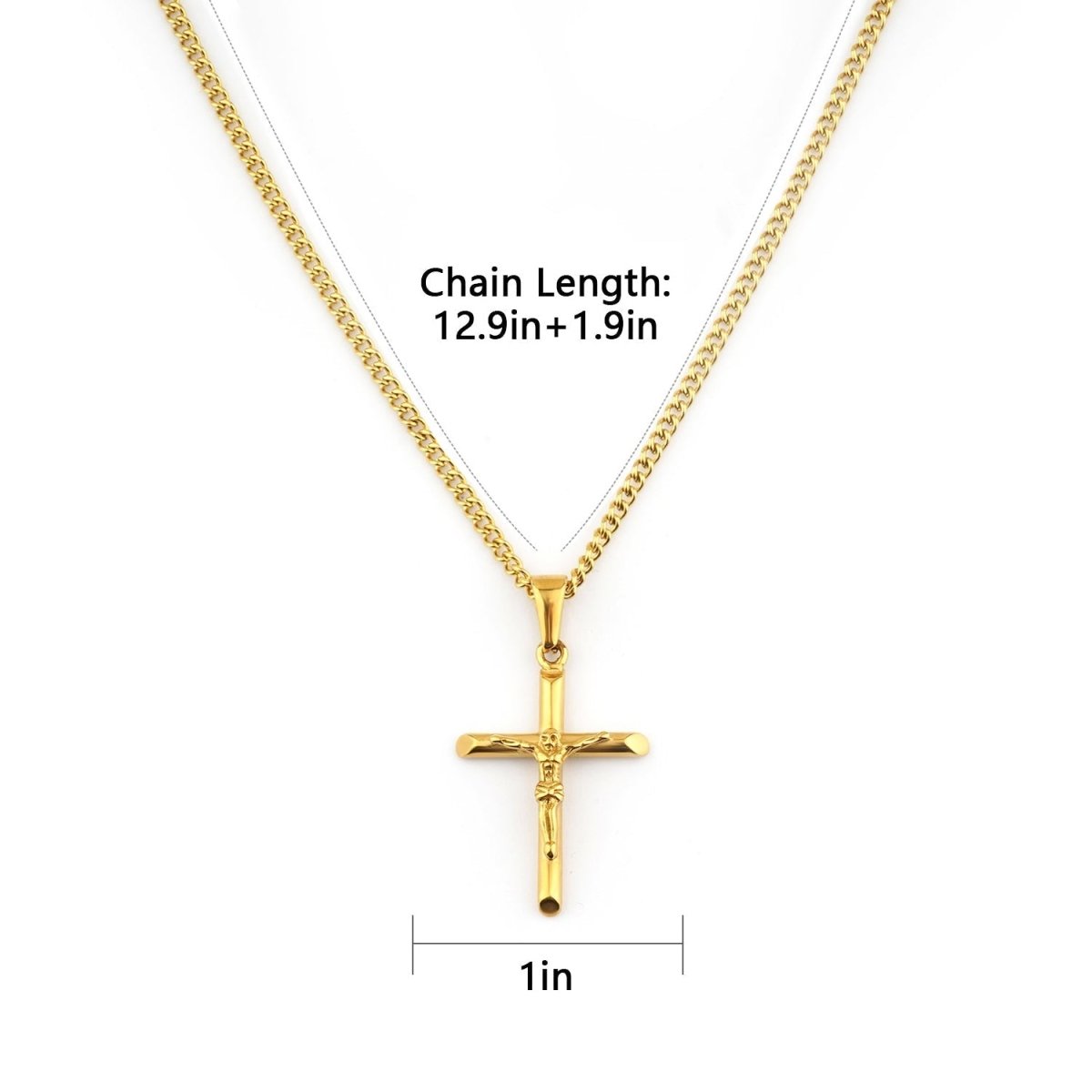 Sterling Silver Cross Kids Necklace - Glaxias