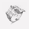 Sterling Silver Custom 4 Nameplate Rings - Glaxias