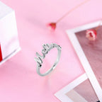 Sterling Silver Custom 4 Nameplate Rings - Glaxias
