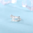 Sterling Silver Custom 4 Nameplate Rings - Glaxias