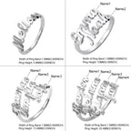Sterling Silver Custom 4 Nameplate Rings - Glaxias