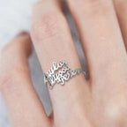 Sterling Silver Custom 4 Nameplate Rings - Glaxias