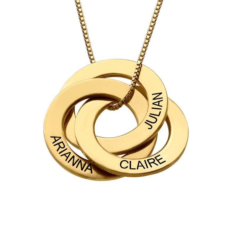 Sterling Silver Engraved Name Russian Ring Necklace - Glaxias
