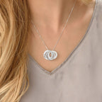 Sterling Silver Engraved Name Russian Ring Necklace - Glaxias