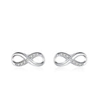 Sterling Silver Infinity Girls Stud Earrings - Glaxias