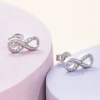 Sterling Silver Infinity Girls Stud Earrings - Glaxias