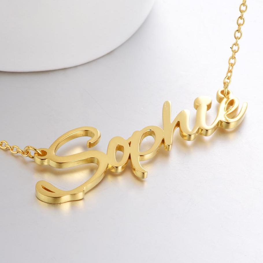 Sterling Silver Personalized Name Necklace - Glaxias