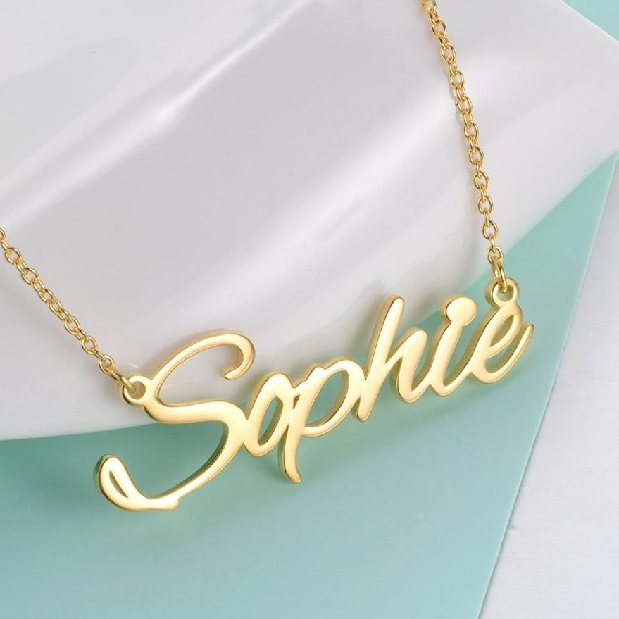 Sterling Silver Personalized Name Necklace - Glaxias