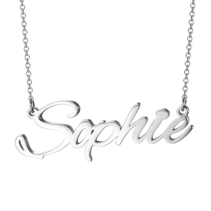 Sterling Silver Personalized Name Necklace - Glaxias