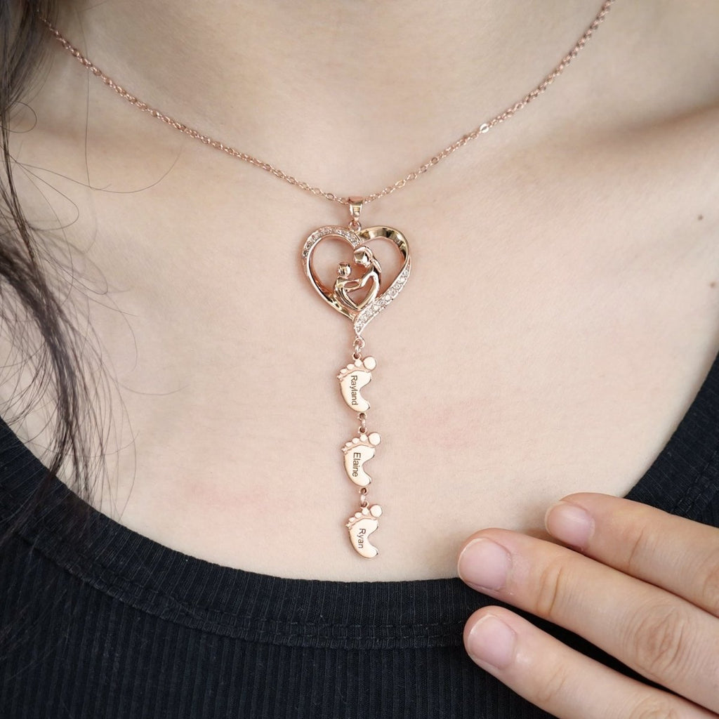 Sterling Silver Personalized Necklace with Kids Name - Glaxias