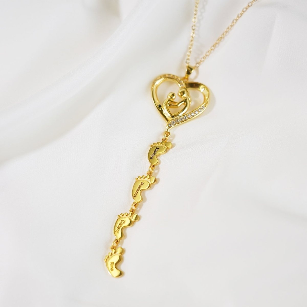 Sterling Silver Personalized Necklace with Kids Name - Glaxias