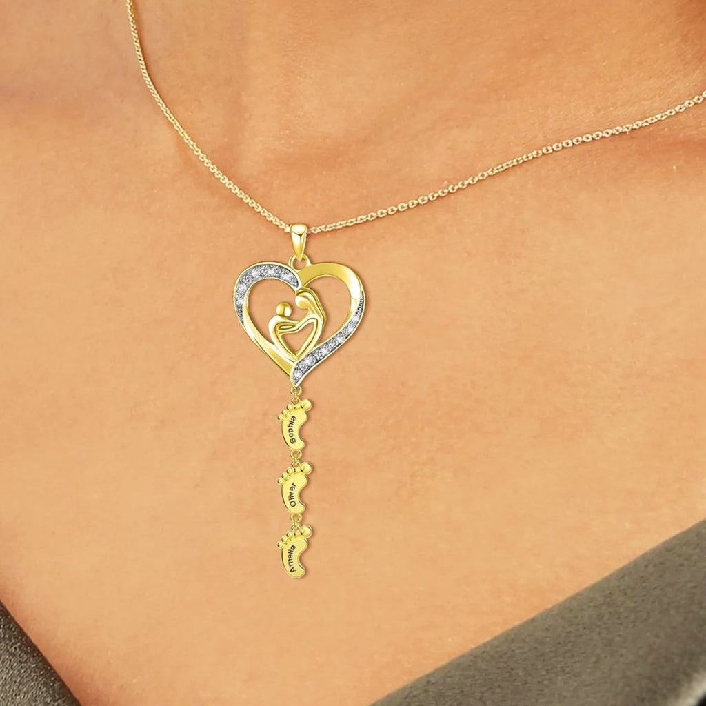 Sterling Silver Personalized Necklace with Kids Name - Glaxias