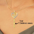 Sterling Silver Personalized Necklace with Kids Name - Glaxias