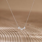 Tiny 3D Initial Heart Charm Necklace - Glaxias
