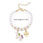 Unicorn Personalized Children's Name Pearl Bracelet - Glaxias