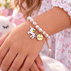 Unicorn Personalized Children's Name Pearl Bracelet - Glaxias
