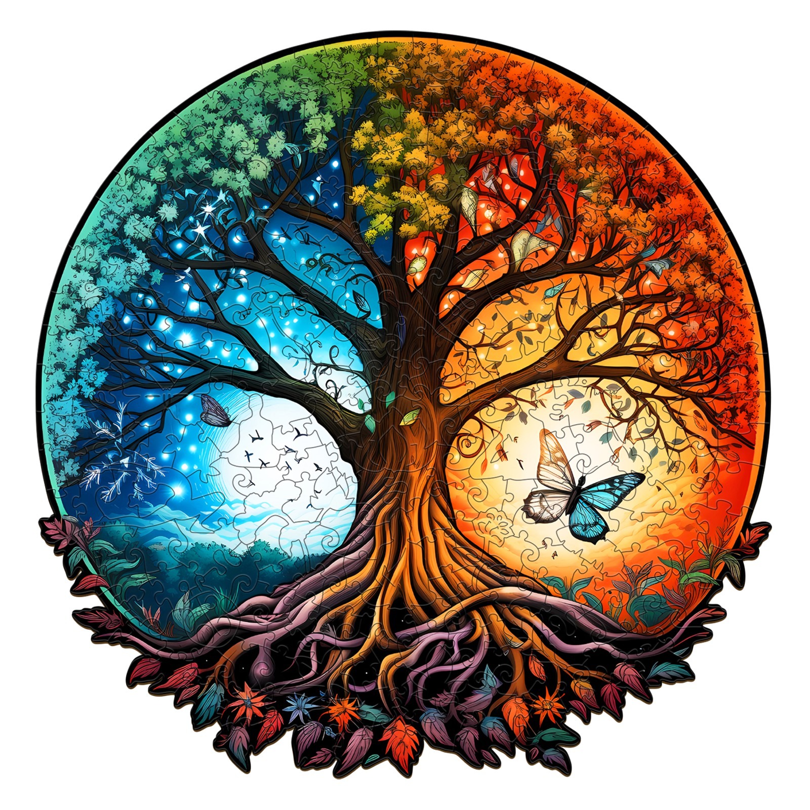 Puzzle di legno-YIN YANG ALBERO DELLA VITA-7 664c8b097c0e3