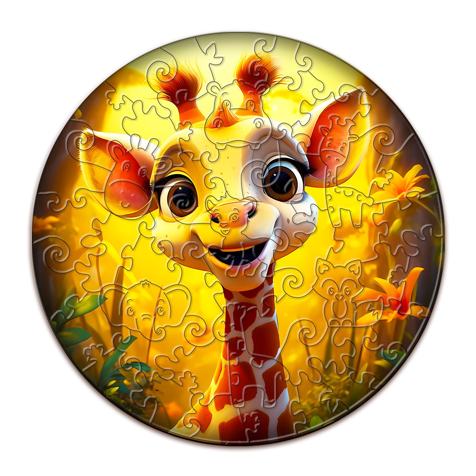 Puzzle di legno per bambini – Giraffa carina 66926a8acb28c